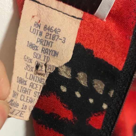 K.C.Spencer 90s Red and Black Geometric Dress - Picture 5 of 7